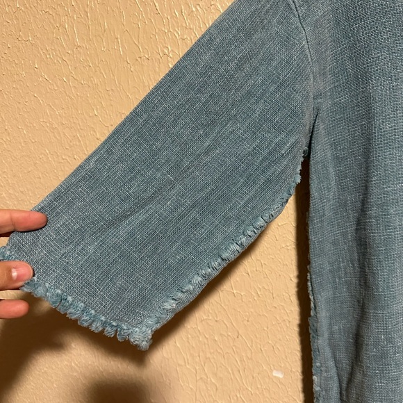 Tempo Paris 100% Linen 3/4 Sleeve Boho Top Size Large Made in Italy Size Medium - Picture 4 of 7